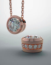 Load image into Gallery viewer, A pendant in rose gold and lab grown diamond.
