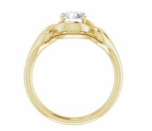 Load image into Gallery viewer, Diamond ring, yellow gold and moissanite fashion engagement ring