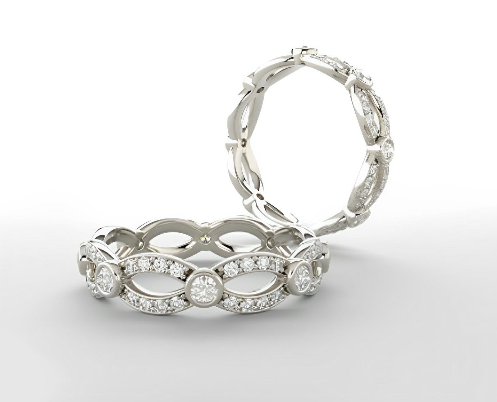 Diamond eternity band white gold & natural diamonds