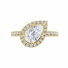 Load image into Gallery viewer, Bridal set rose gold lab grown diamonds pear shape