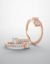 Load image into Gallery viewer, Diamond ring, rose gold and lab grown diamonds, fashion