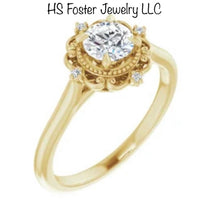 Load image into Gallery viewer, Rose gold ring with natural diamonds.