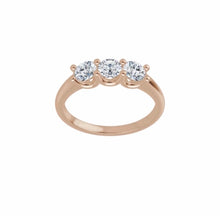 Load image into Gallery viewer, Diamond band 3 stone ring, white gold &amp; lab grown diamonds