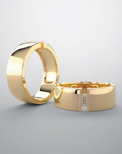 Load image into Gallery viewer, Wedding band, bring in yellow gold in lab grown diamonds