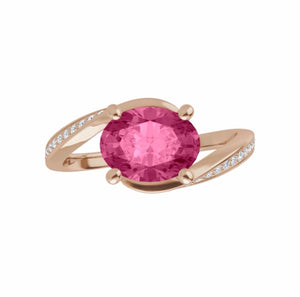 Color gem ring natural tourmaline & diamond