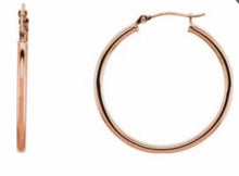 Load image into Gallery viewer, Earrings, tube hoops 14kt yellow, white and rose gold