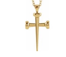 Load image into Gallery viewer, Cross necklace 14kt yellow gold