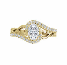 Load image into Gallery viewer, Bridal set, rose gold and lab grown diamonds