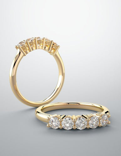 Diamond band, yellow gold and diamonds.