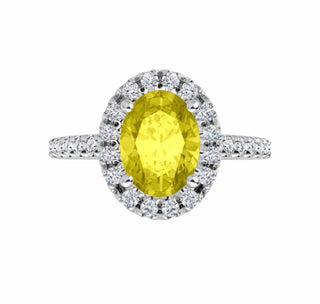 Color gem ring imitation citrine grown diamonds