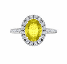 Load image into Gallery viewer, Color gem ring imitation citrine grown diamonds
