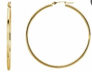 Earrings, tube hoops 14kt yellow, white and rose gold