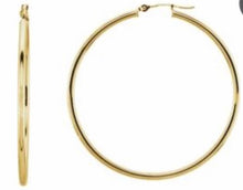 Load image into Gallery viewer, Earrings, tube hoops 14kt yellow, white and rose gold