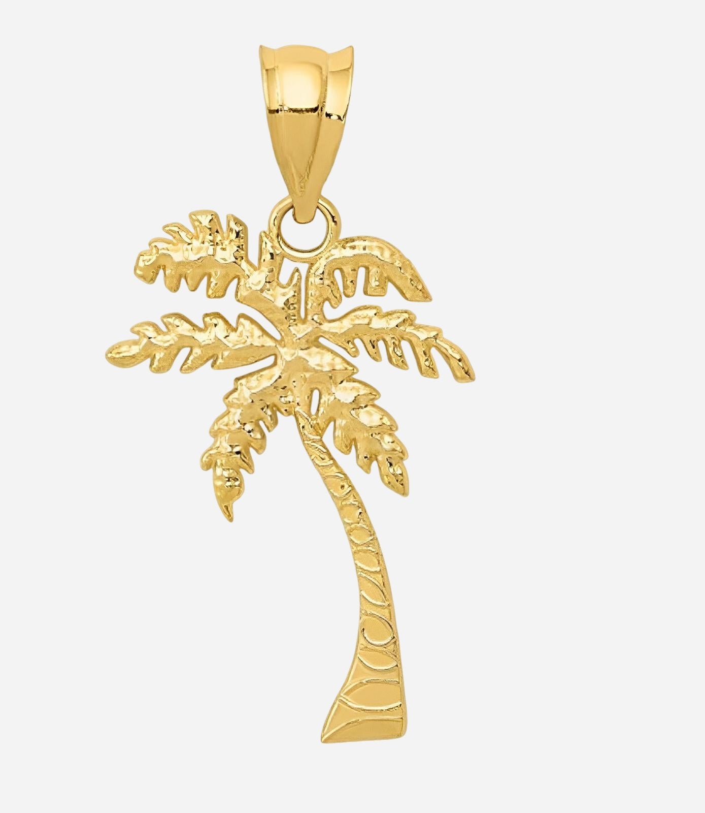 Charm, 14kt yellow gold palm tree.