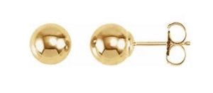 Ball earrings, 3mm, 4mm, 5mm, 6mm, 7mm, 8mm