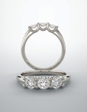 Load image into Gallery viewer, Diamond band 3 stone ring natural diamond. Past present and future