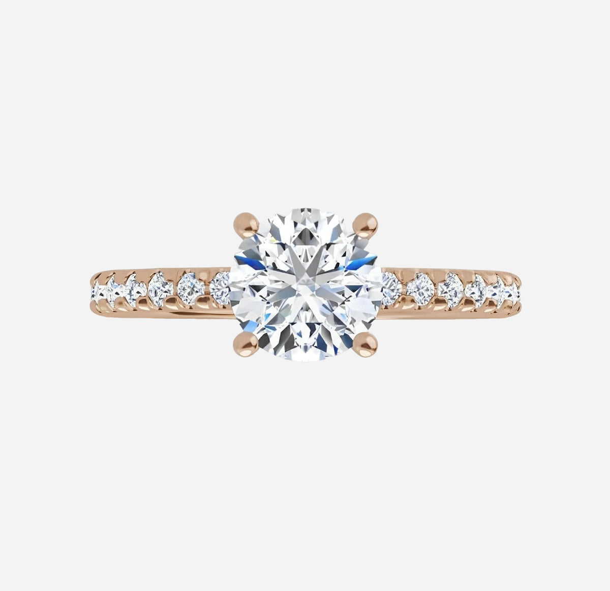 Color gem ring with 6mm purple amethyst & 19 diamonds