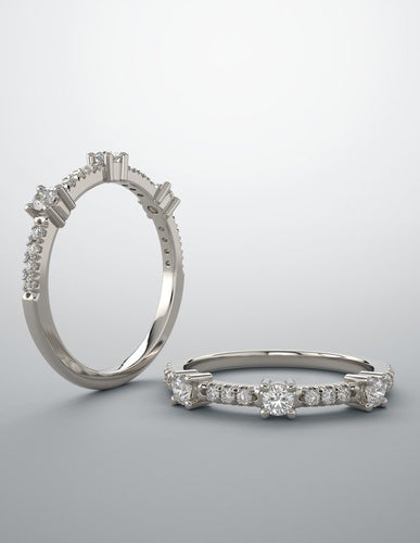 Diamond band, white gold and diamonds