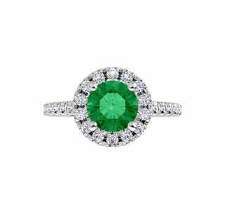 Color gem ring, Emerald halo with diamonds