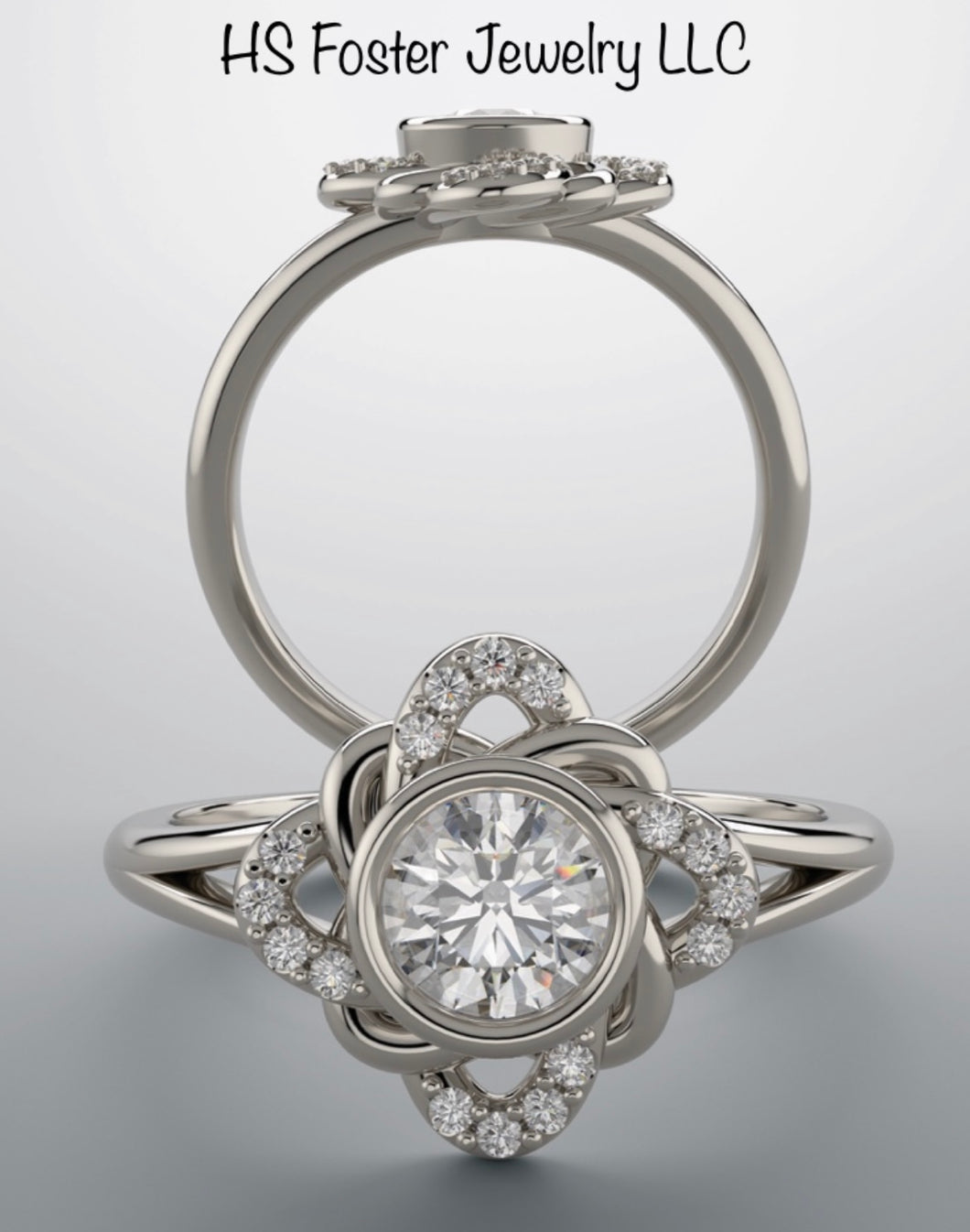 White gold and natural diamond ring.