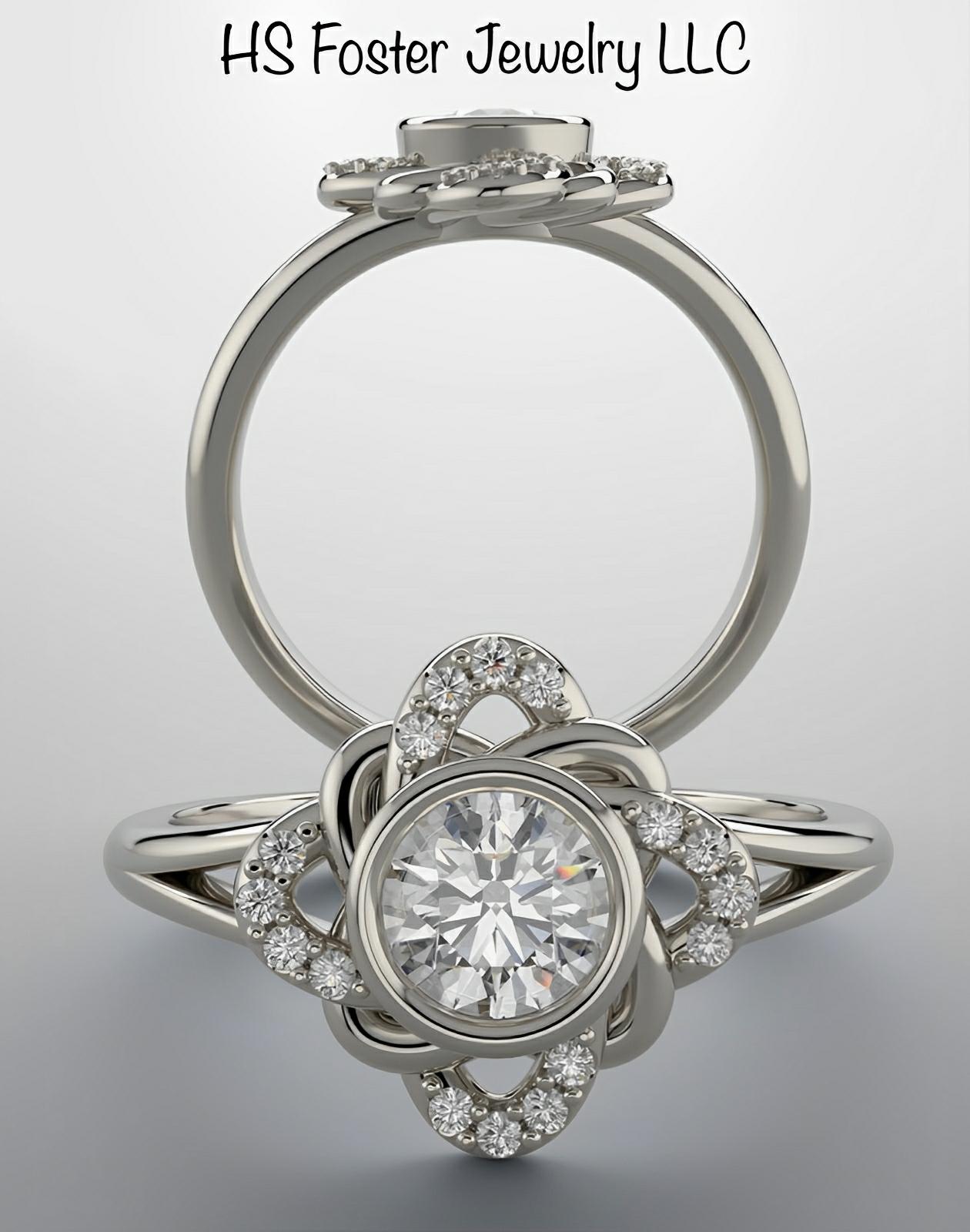White gold and natural diamond ring.