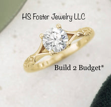 Load image into Gallery viewer, 14kt yellow gold natural diamond engagement ring.