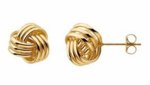 Earrings, knot fashion in yellow gold