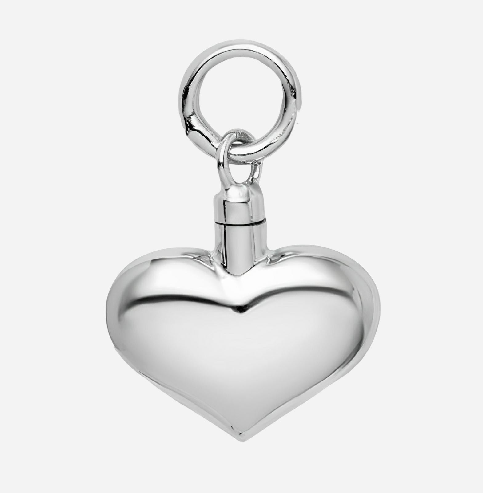 Charm, puffy heart ash holder pendant.
