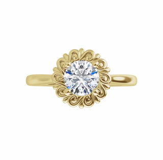 Bridal set, engagement ring in rose gold & diamond.