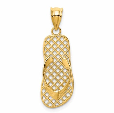 Charm, mesh flip flop pendant. qg