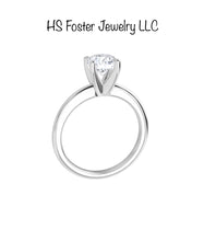 Load image into Gallery viewer, Continuum silver (wears like 14kt white gold )  Moissanite ring.