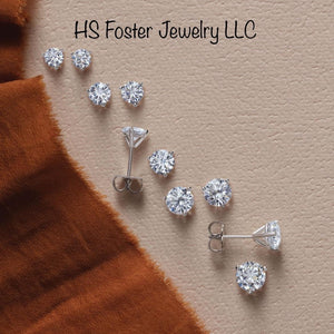 Diamond stud earrings, 8 sizes. HSF BALANCED BEAUTY