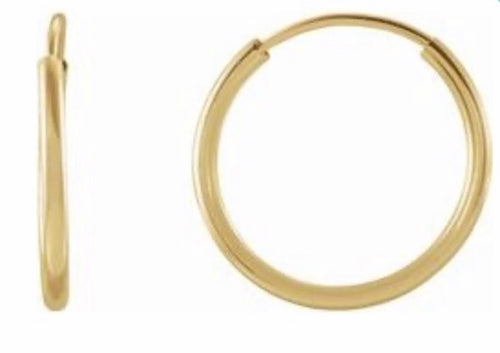 Earrings, hoops 14kt