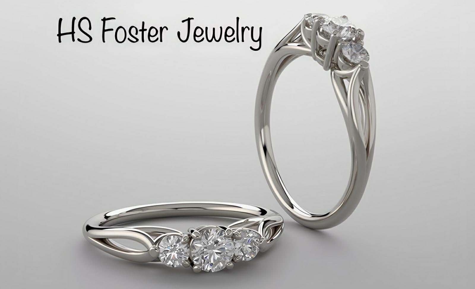 White gold past, present and future natural diamond ring