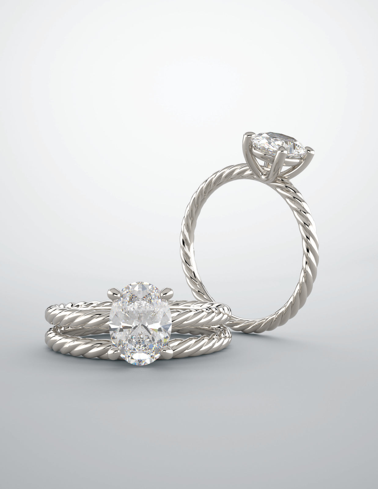 14kt white gold ring with 1.00ct natural diamond