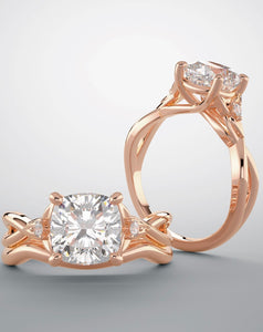 Bridal set 18kt rose gold and diamonds