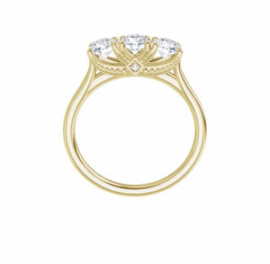 Diamond band, 3 stone ring with white gold and lab diamonds – HS Foster ...