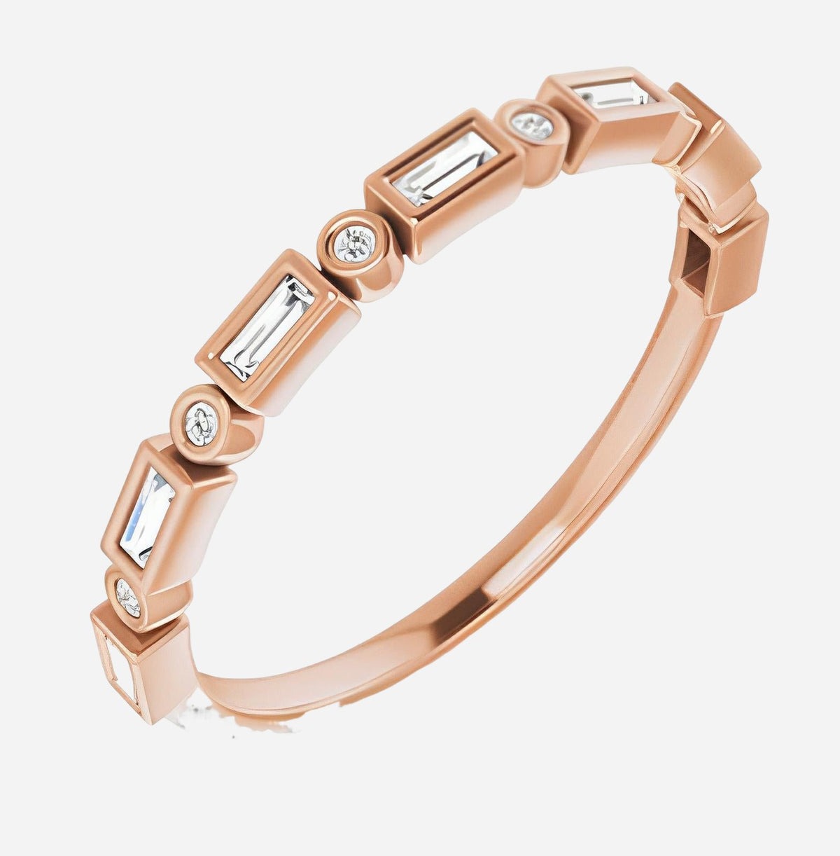 Yellow gold natural diamond band