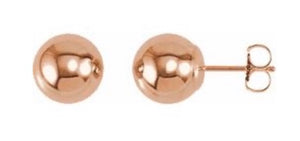 Ball earrings, 3mm, 4mm, 5mm, 6mm, 7mm, 8mm