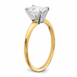 Moissanite in yellow gold Emerald cut. NICE!