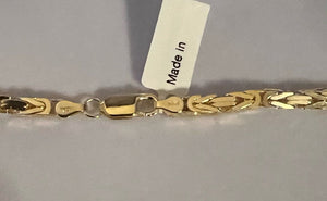 Byzantine 10kt yellow gold  chain 22 inch 4 mm.