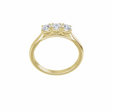 Load image into Gallery viewer, Diamond band 3 diamond, 3 stone ring, Past present and future