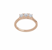 Load image into Gallery viewer, Diamond band 3 diamond, 3 stone ring, Past present and future