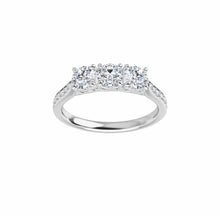 Load image into Gallery viewer, Diamond band 3 stone ring lab grown diamonds
