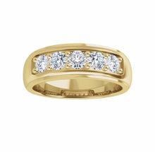 Load image into Gallery viewer, 14kt White gold band featuring five natural diamonds.