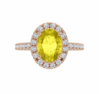 Color gem ring imitation citrine grown diamonds