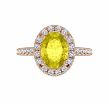 Load image into Gallery viewer, Color gem ring imitation citrine grown diamonds