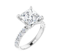 Load image into Gallery viewer, Princess cut platinum diamond ring