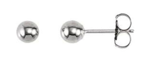 Ball earrings, 3mm, 4mm, 5mm, 6mm, 7mm, 8mm