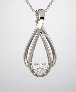 A pendant, continuum silver featuring 4mm moissanite
